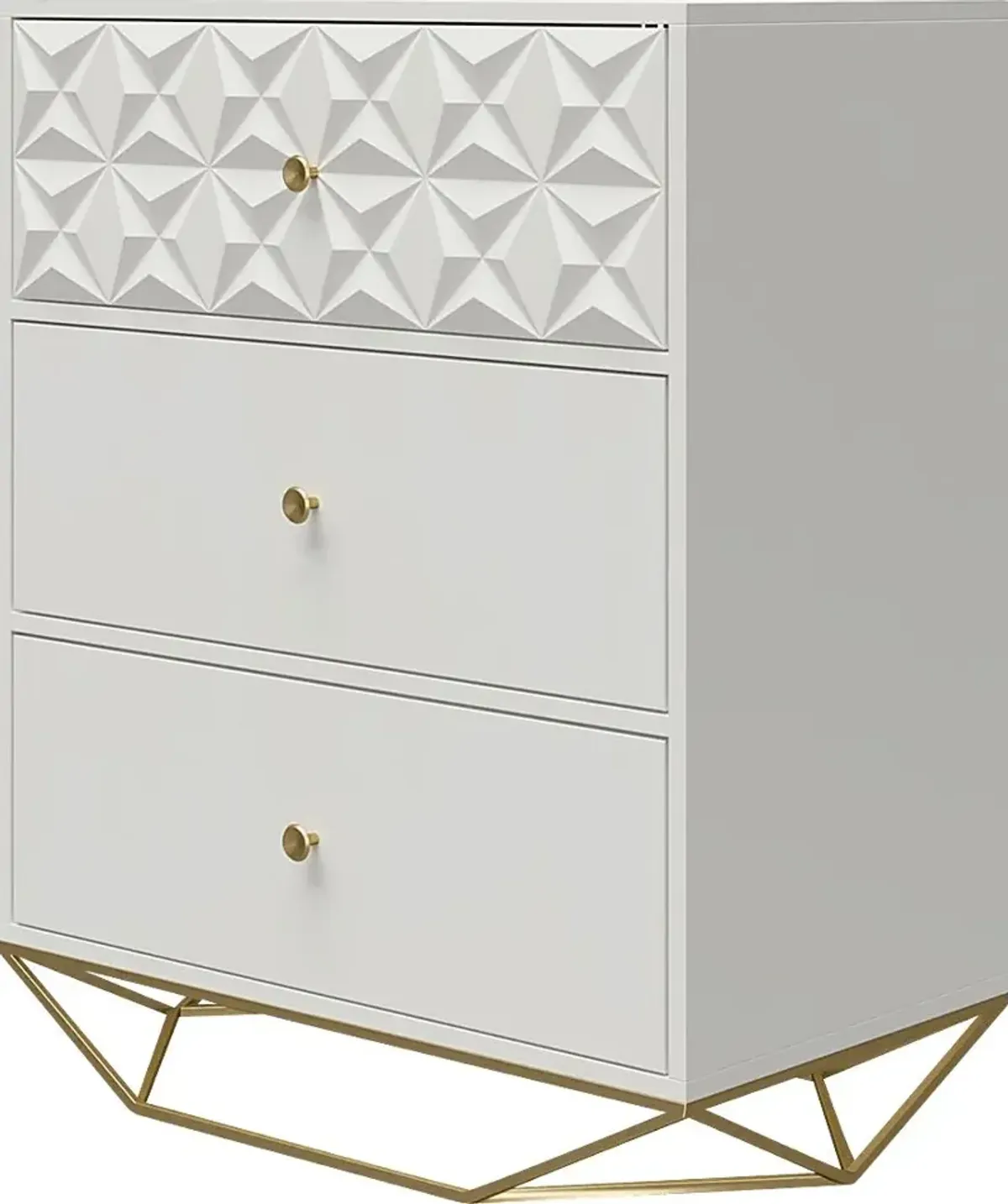 Carbore White 3 Drawer Dresser