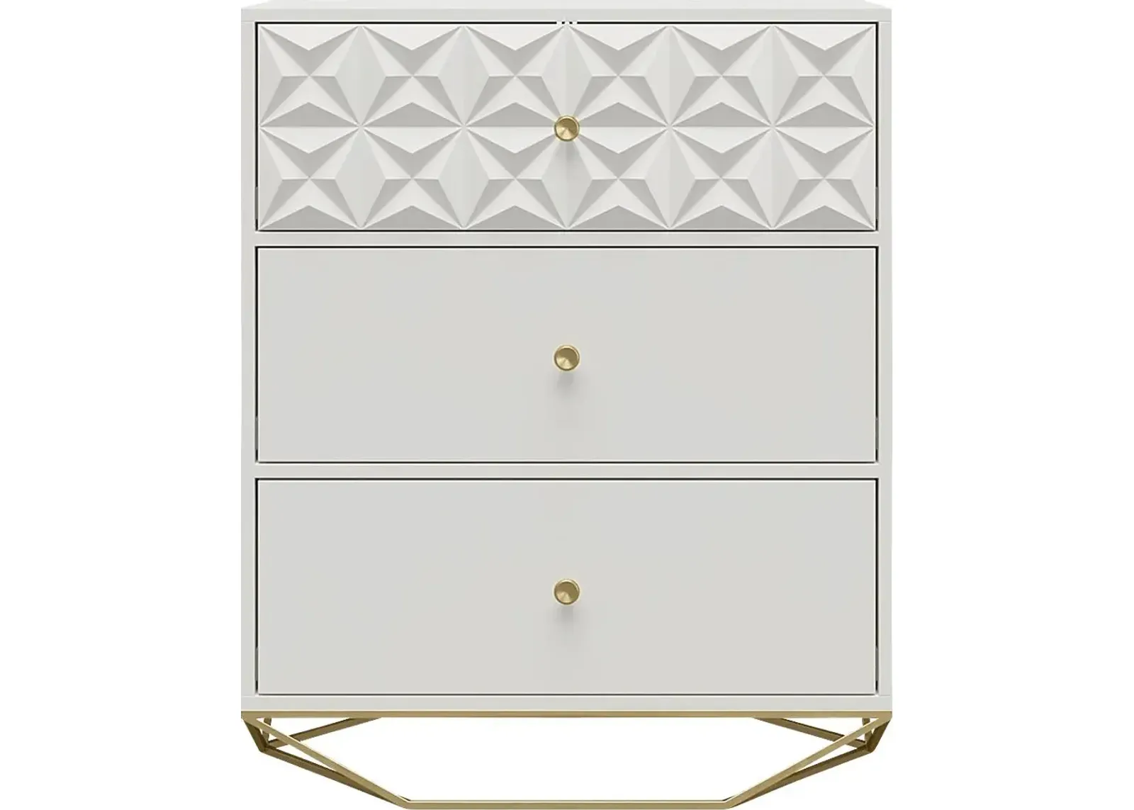 Carbore White 3 Drawer Dresser