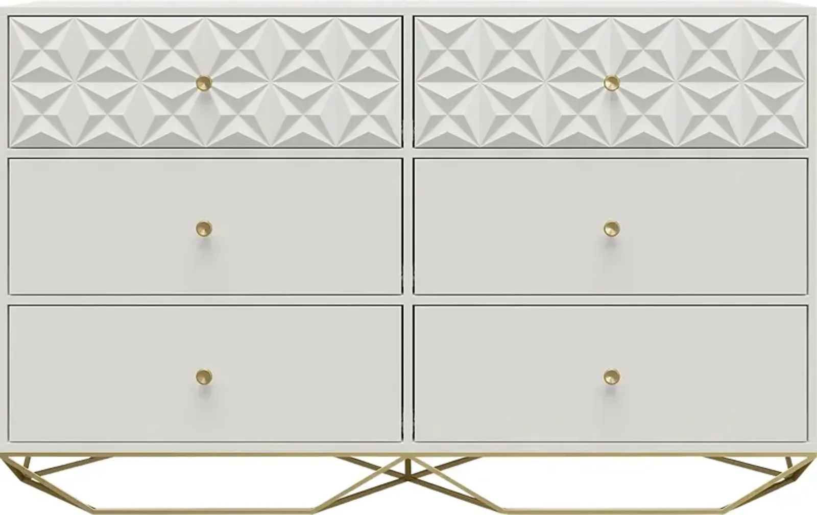 Carbore White 6 Drawer Dresser