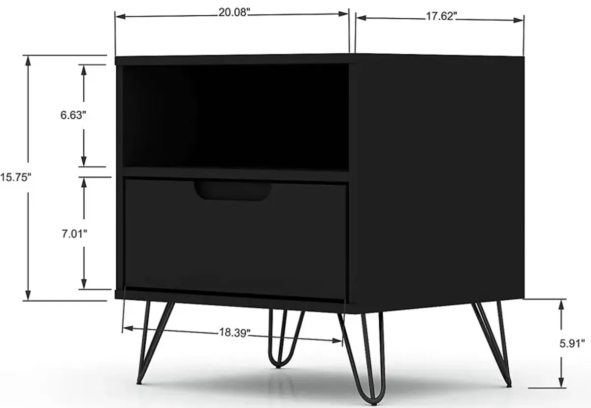 Camomile IV Black Nightstand