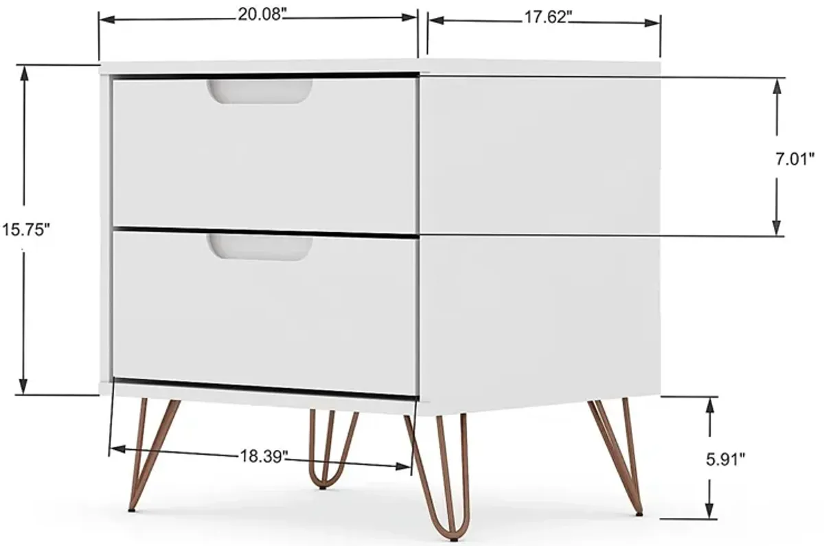 Camomile V White Nightstand