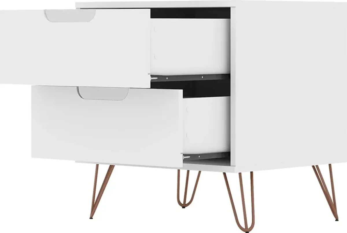 Camomile V White Nightstand