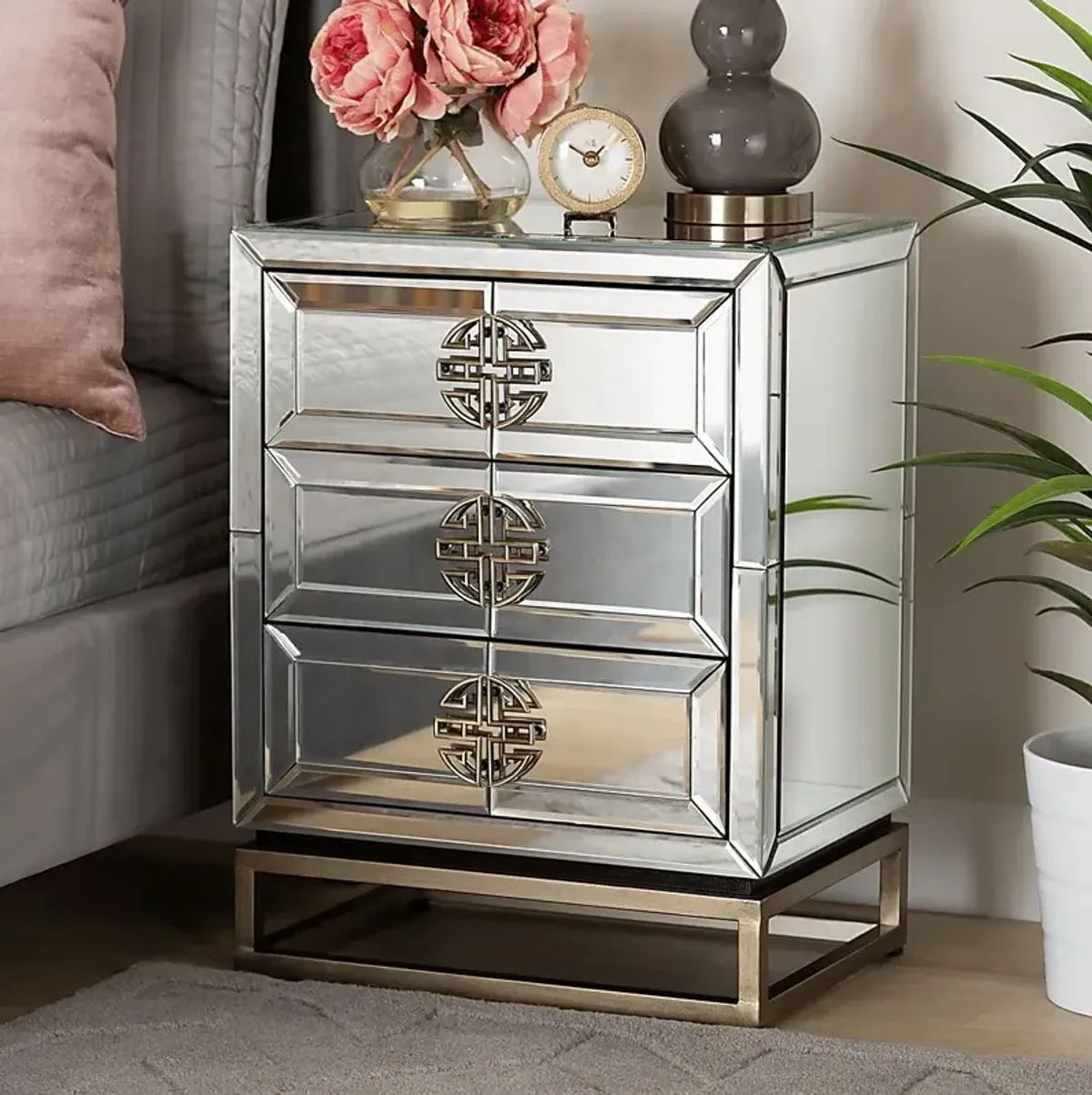 Anduin Silver Nightstand