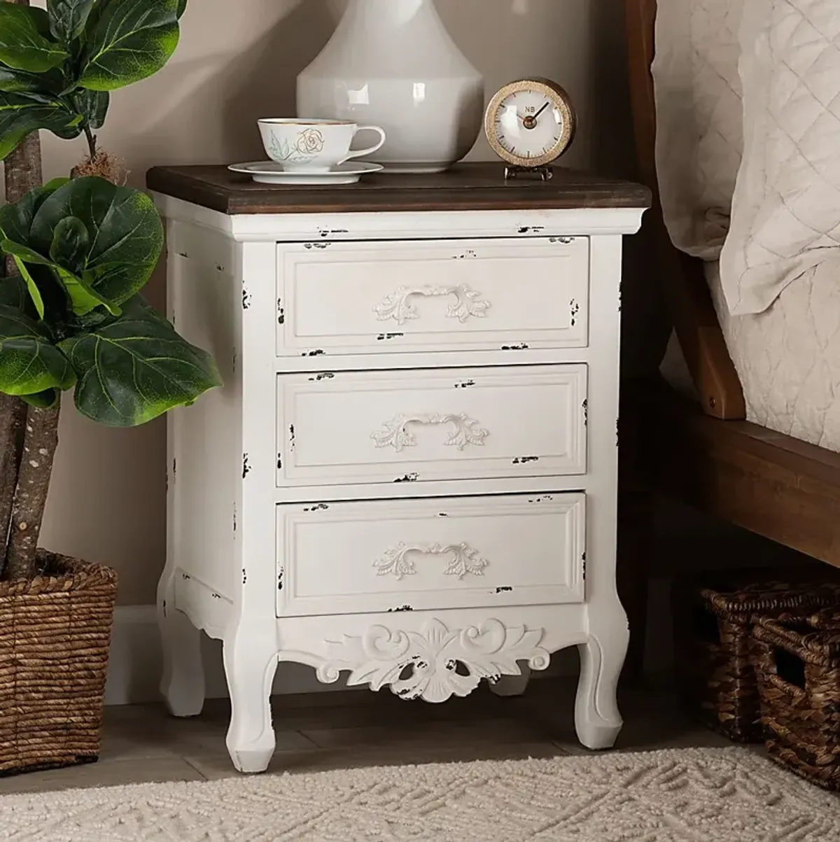 Raveneaux White Nightstand