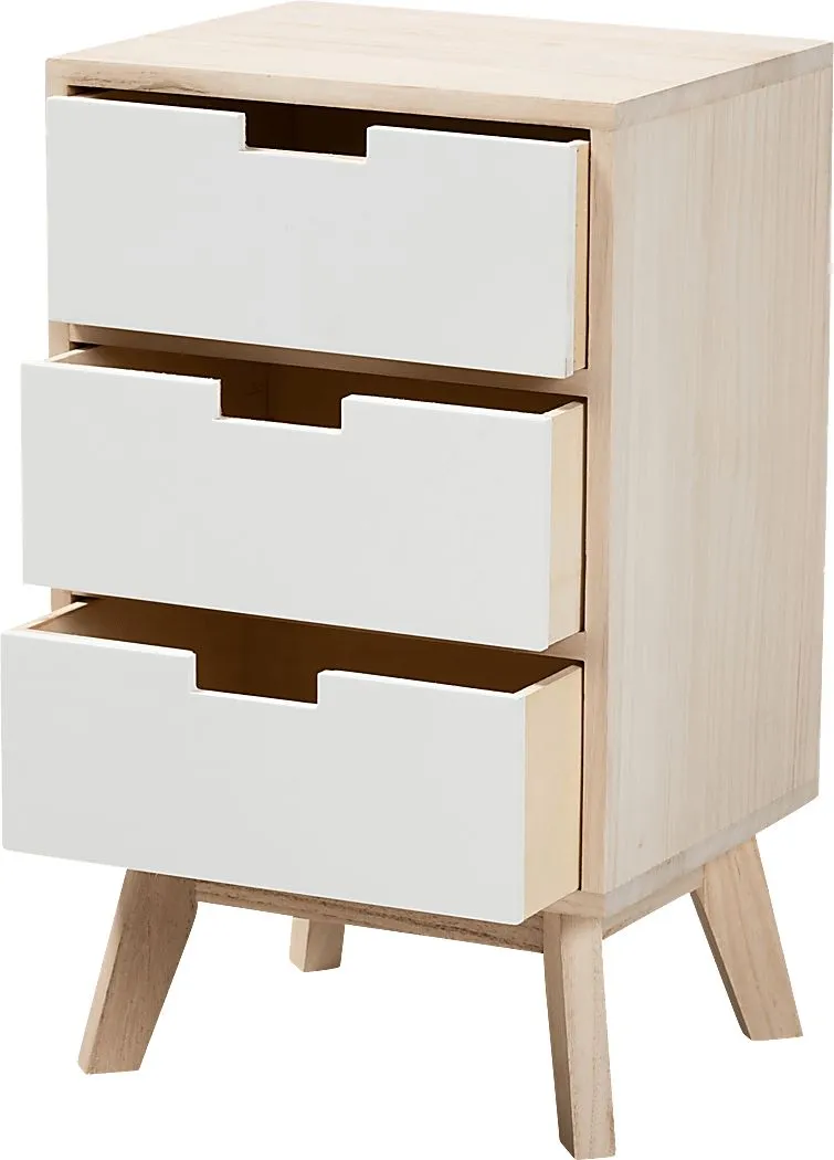 Jamele White Small Nightstand