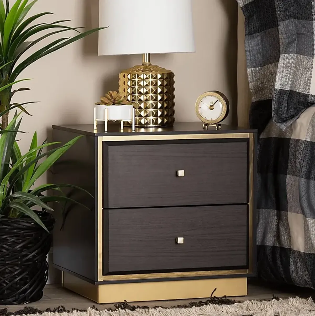 Aralena Dark Brown Nightstand