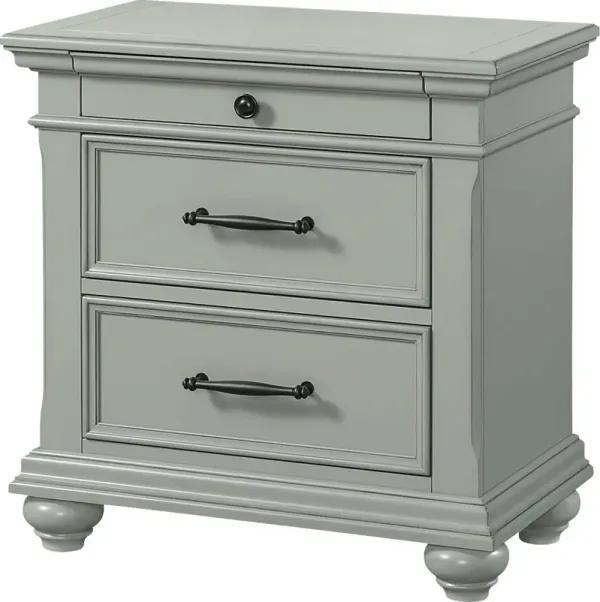 Goodpasture Gray Nightstand with USB