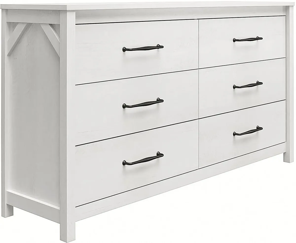 Carmarthen White 6 Drawer Dresser