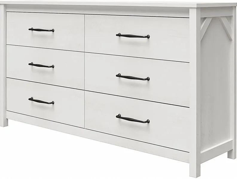 Carmarthen White 6 Drawer Dresser