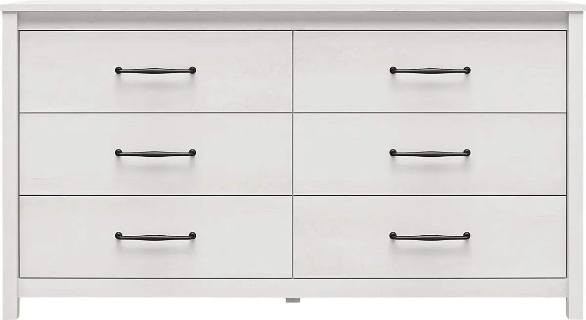 Carmarthen White 6 Drawer Dresser