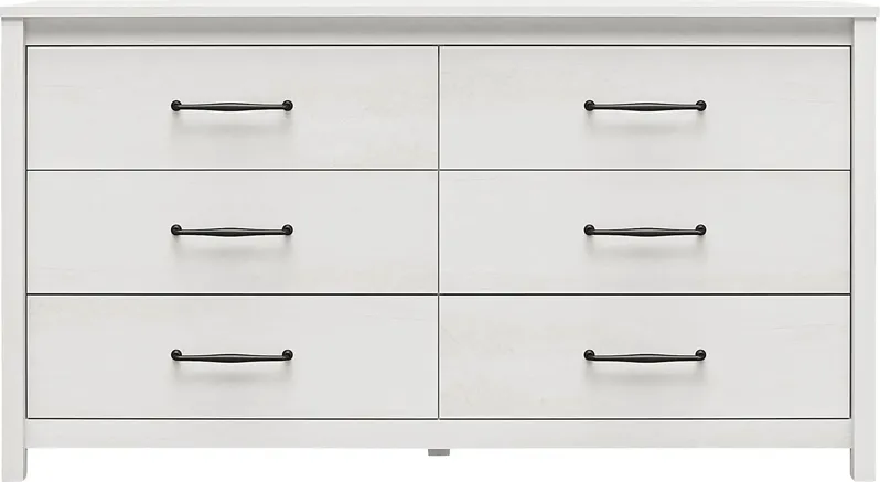 Carmarthen White 6 Drawer Dresser