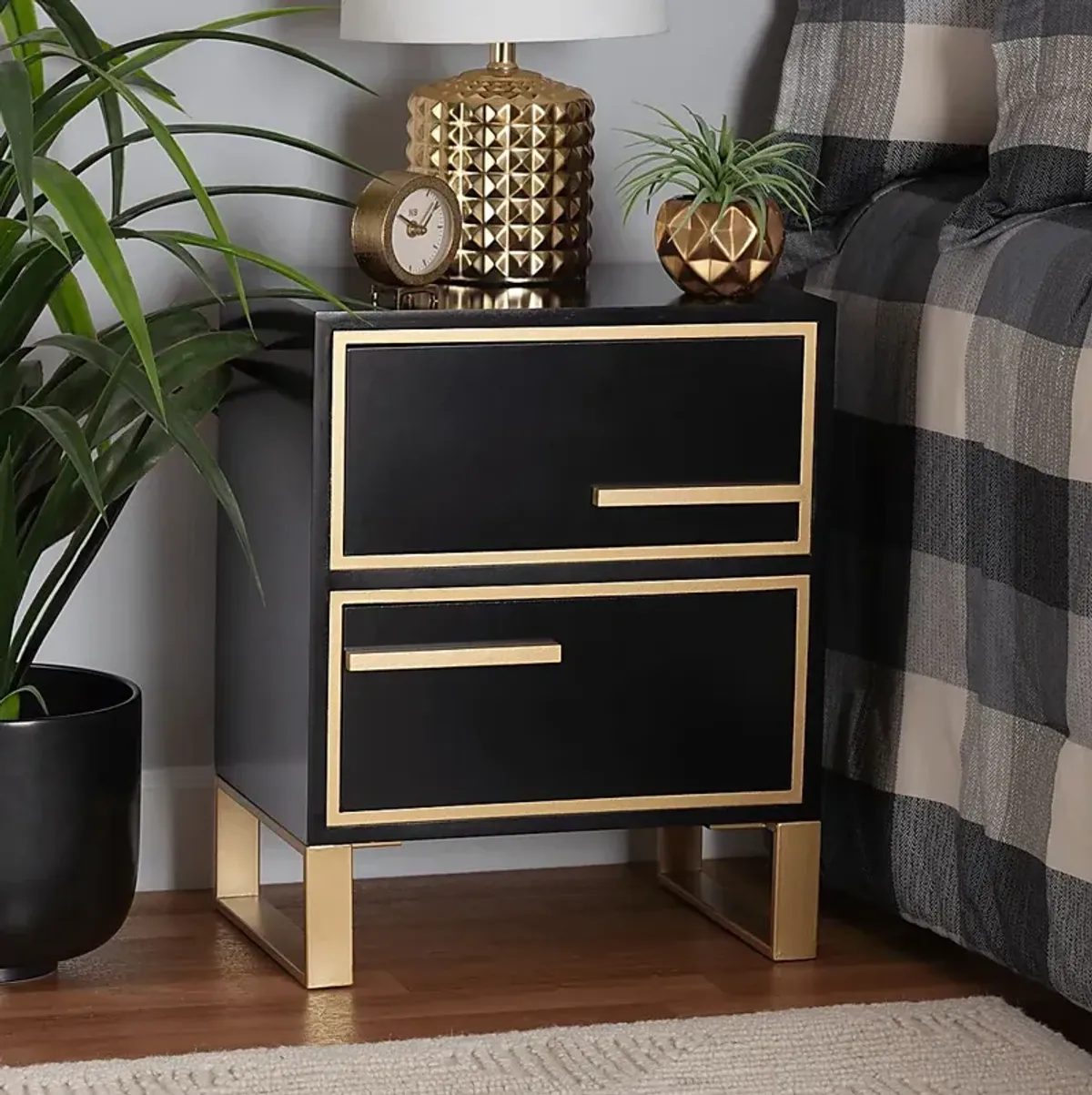 Anston Black Nightstand