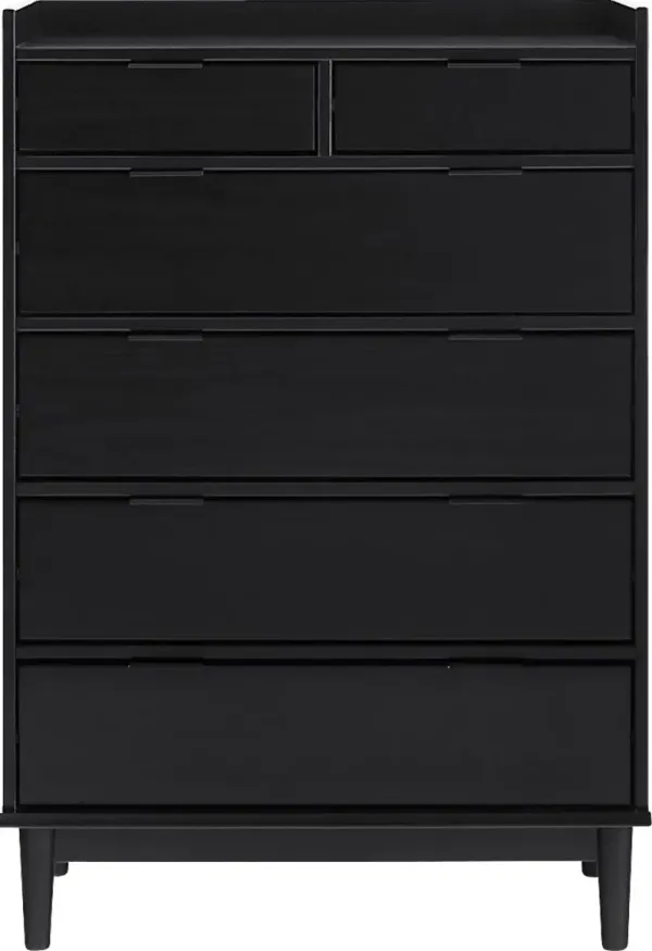 Symelo Black 6 Drawer Dresser