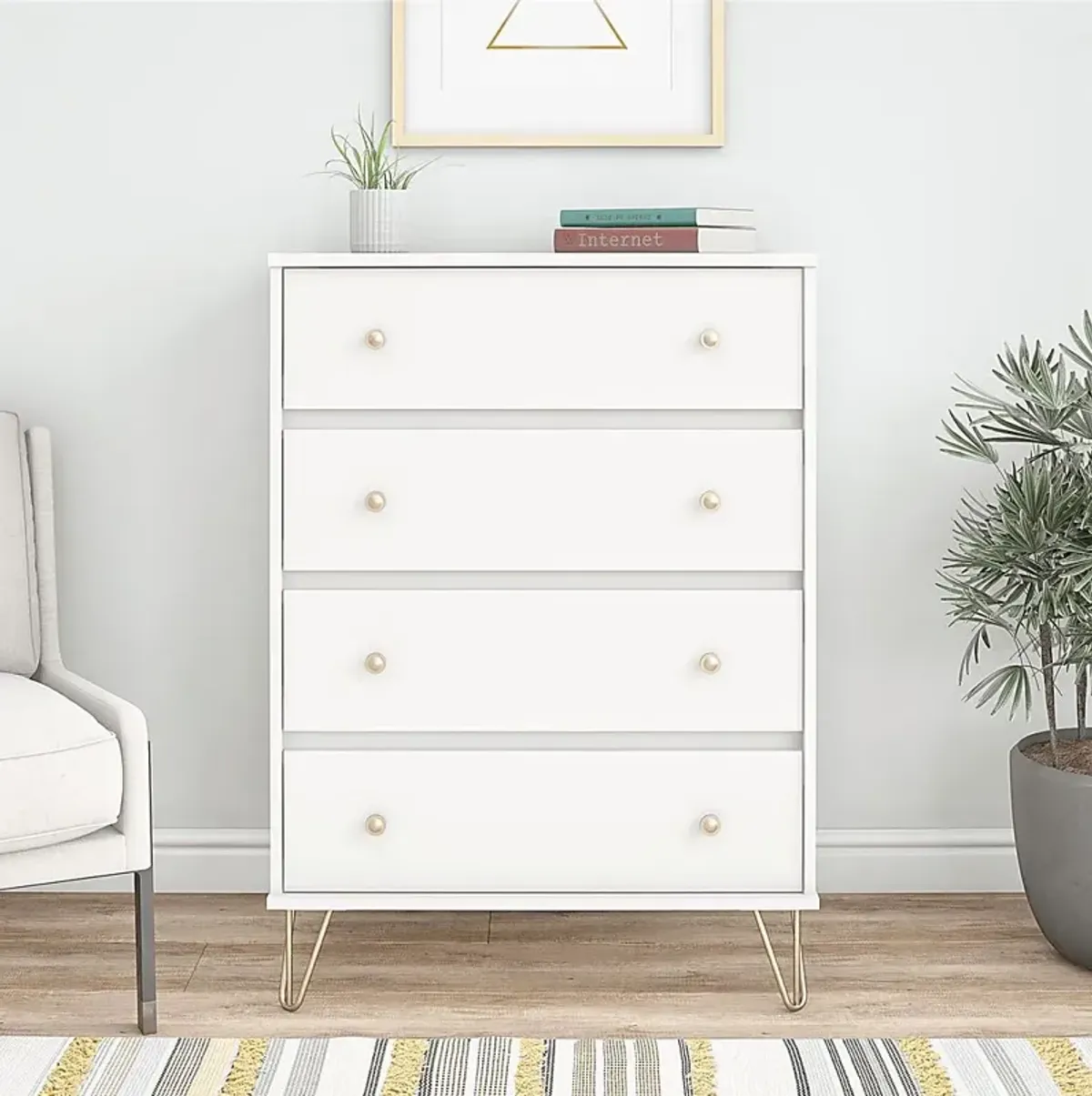 Brogden White 4 Drawer Dresser