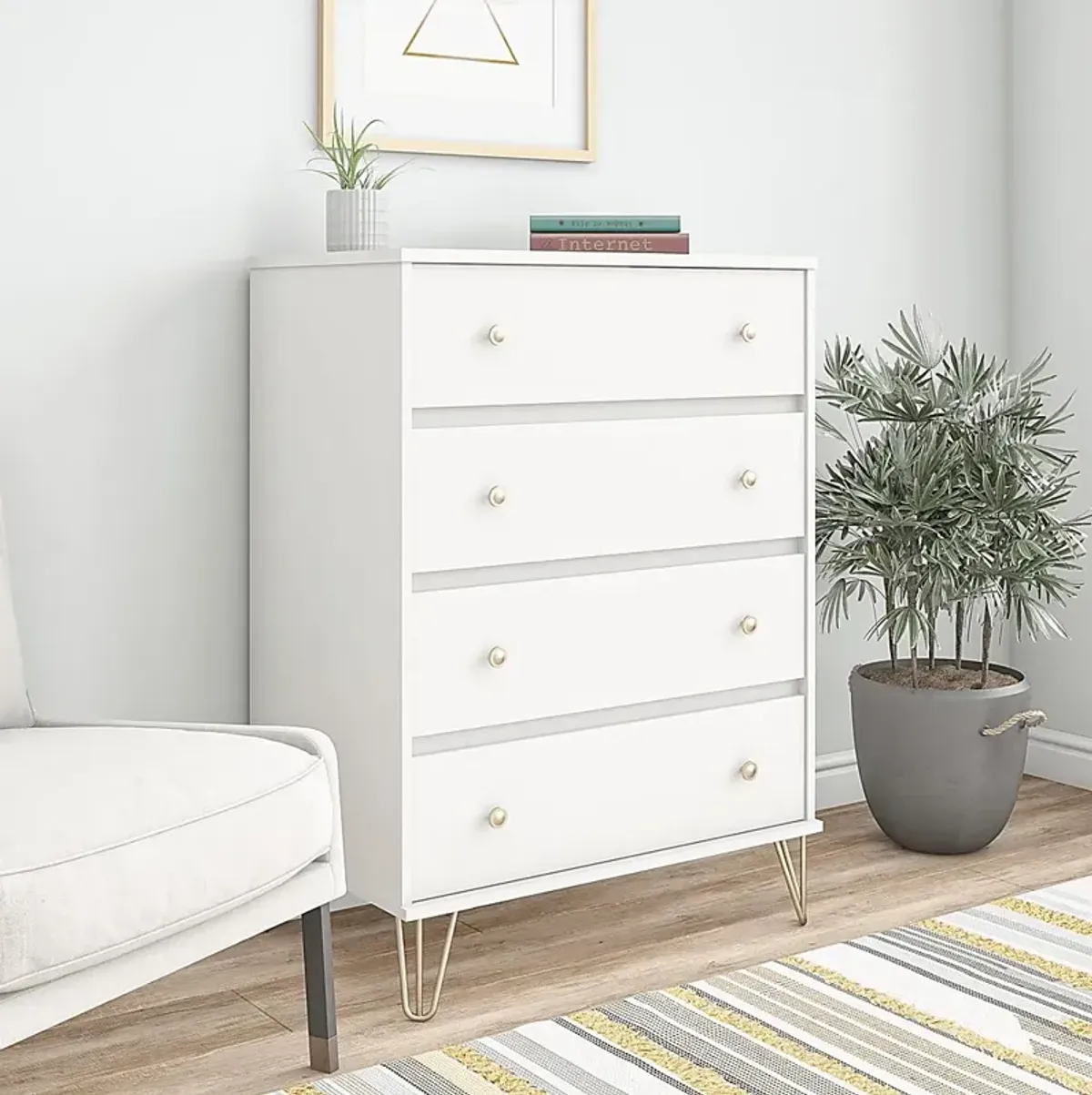 Brogden White 4 Drawer Dresser