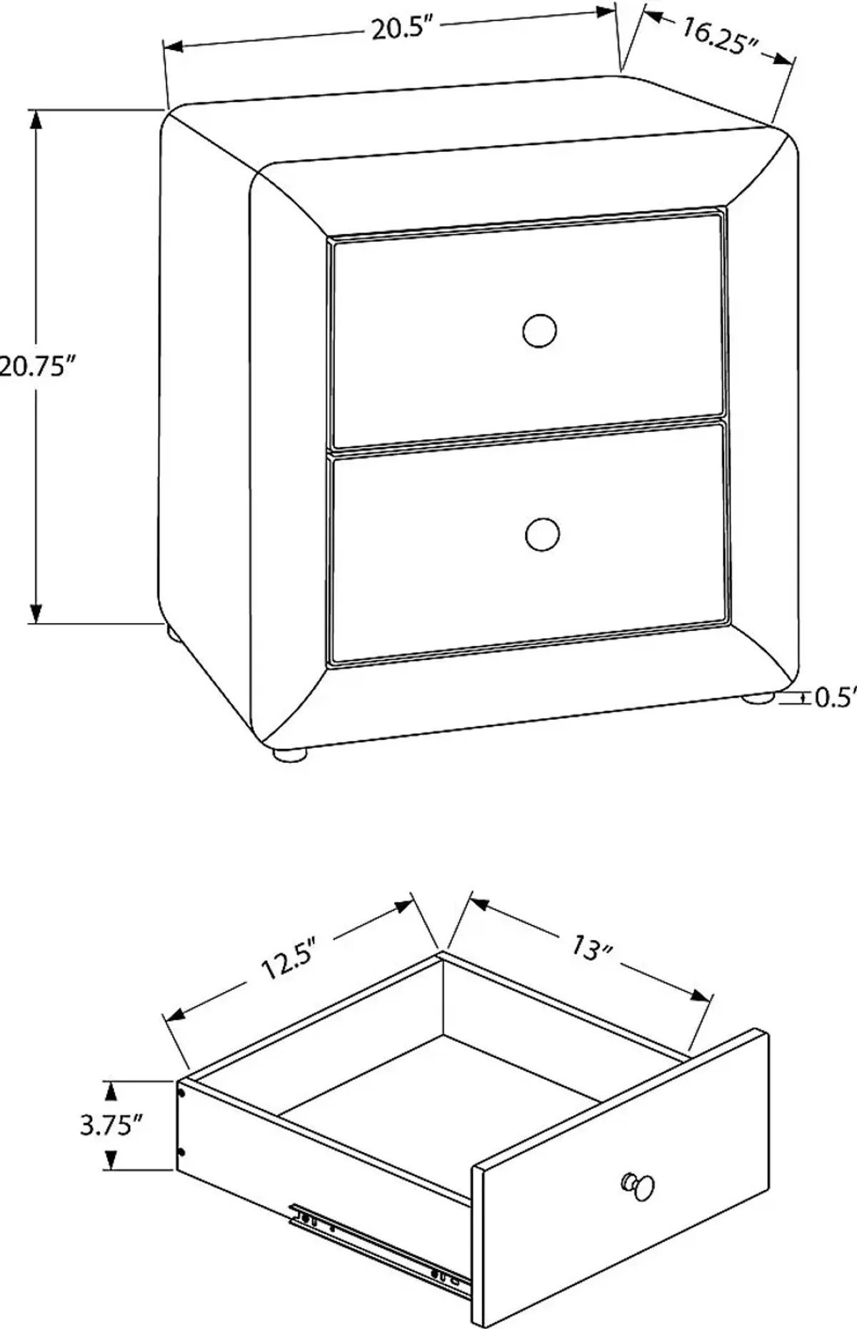 Stomner Dove Gray Nightstand