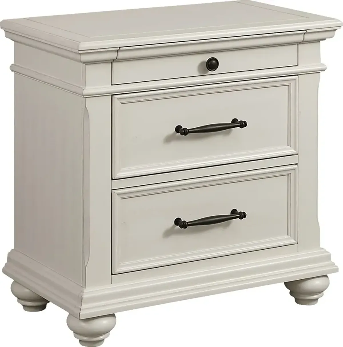 Goodpasture White Nightstand with USB