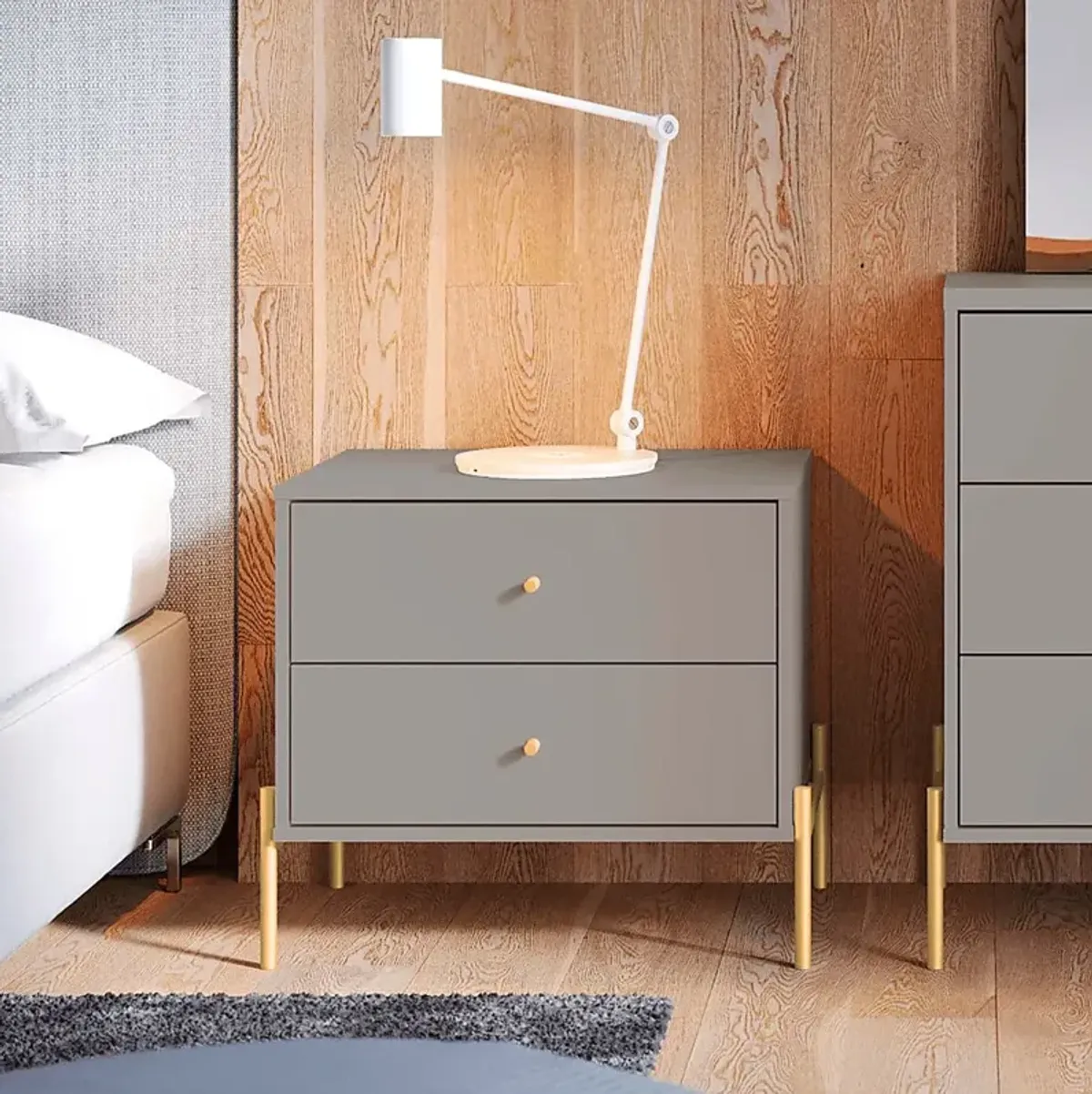 Colletta II Gray Nightstand