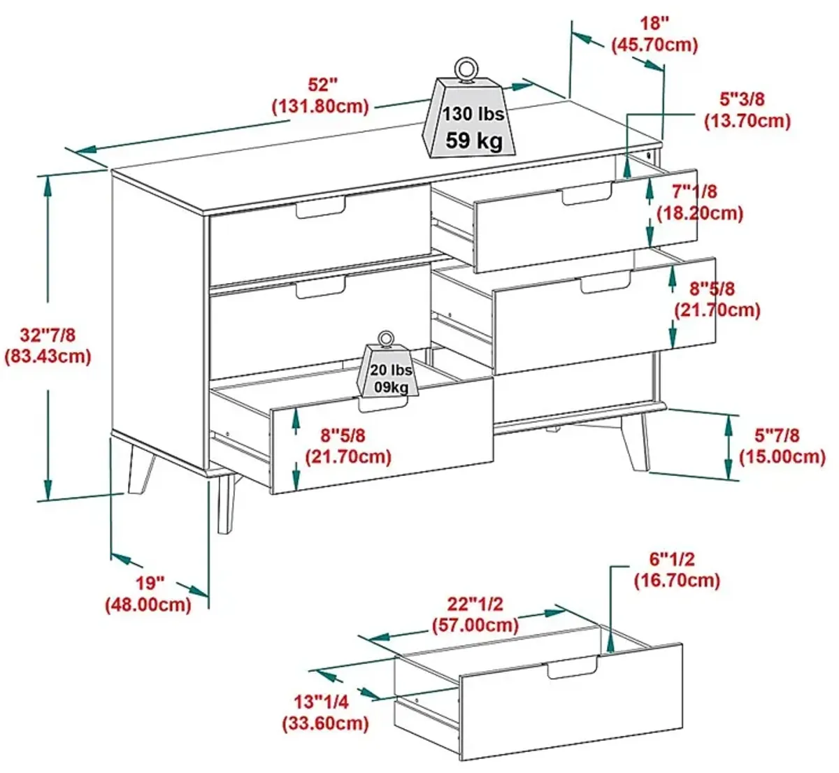 Namora Walnut Dresser