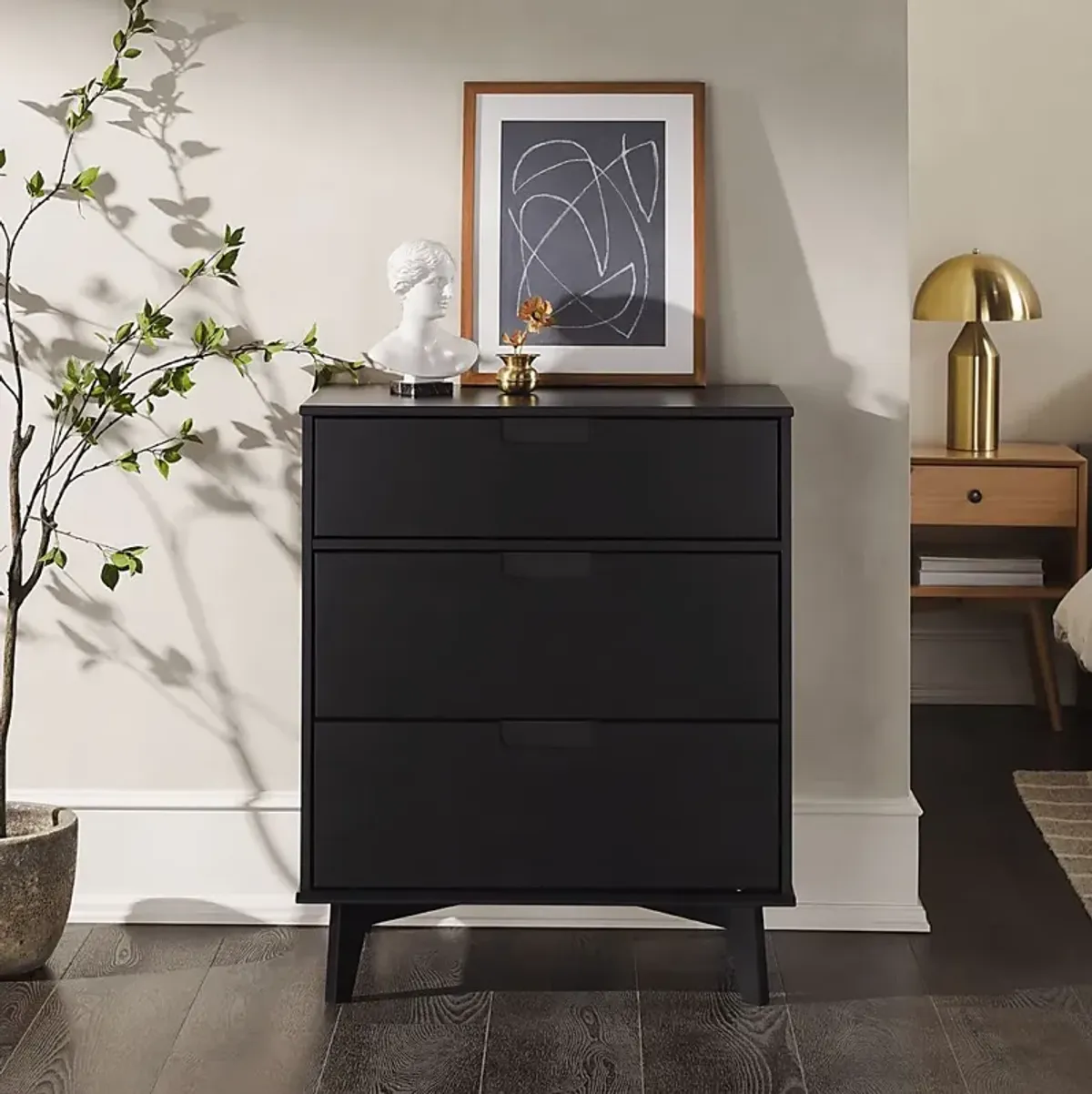 Namora Black 3 Drawer Dresser