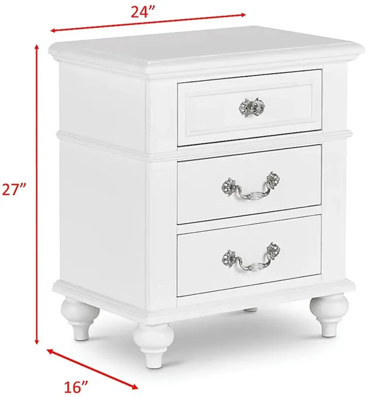 Roseton White Nighstand