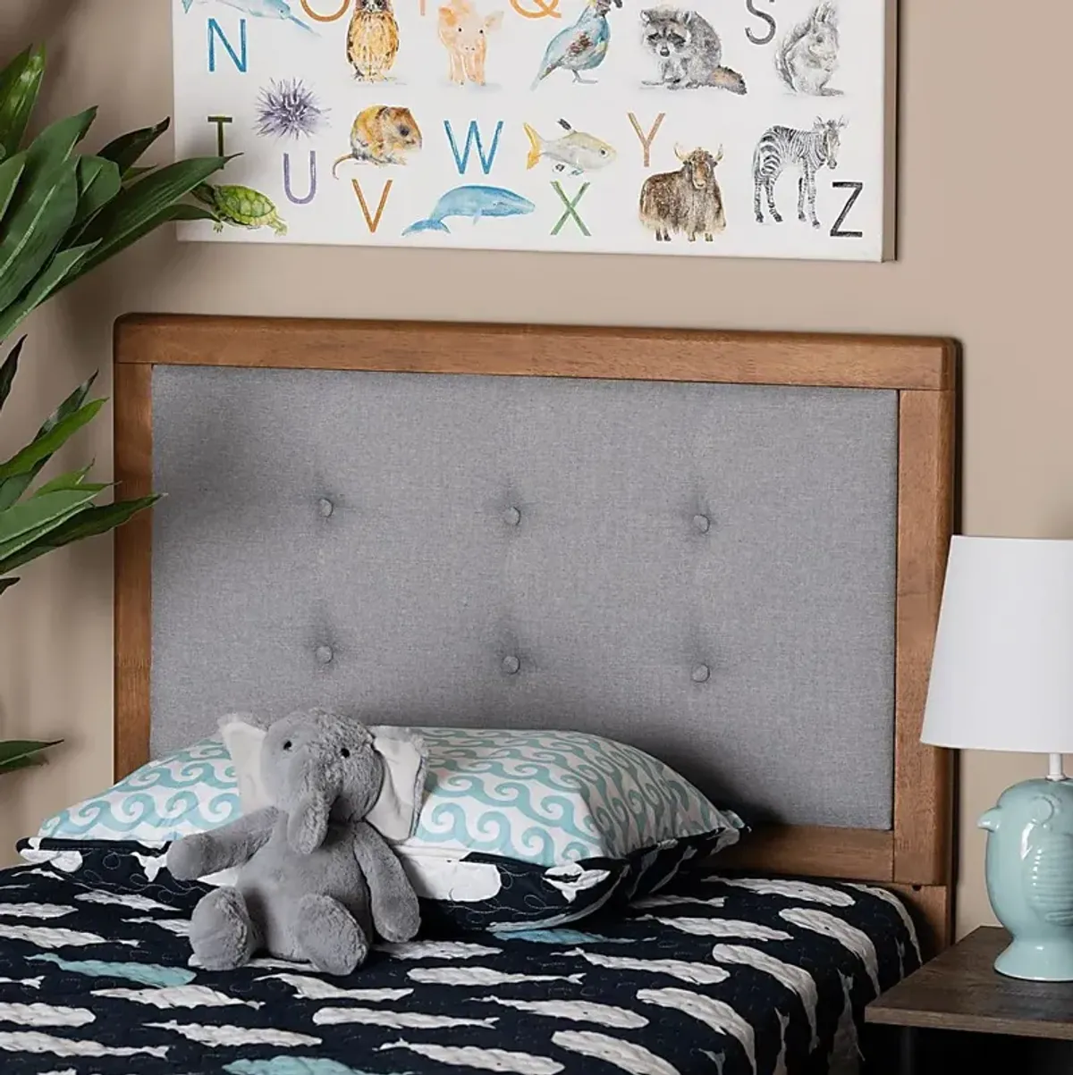 Edenboro Light Gray Twin Upholstered Headboard