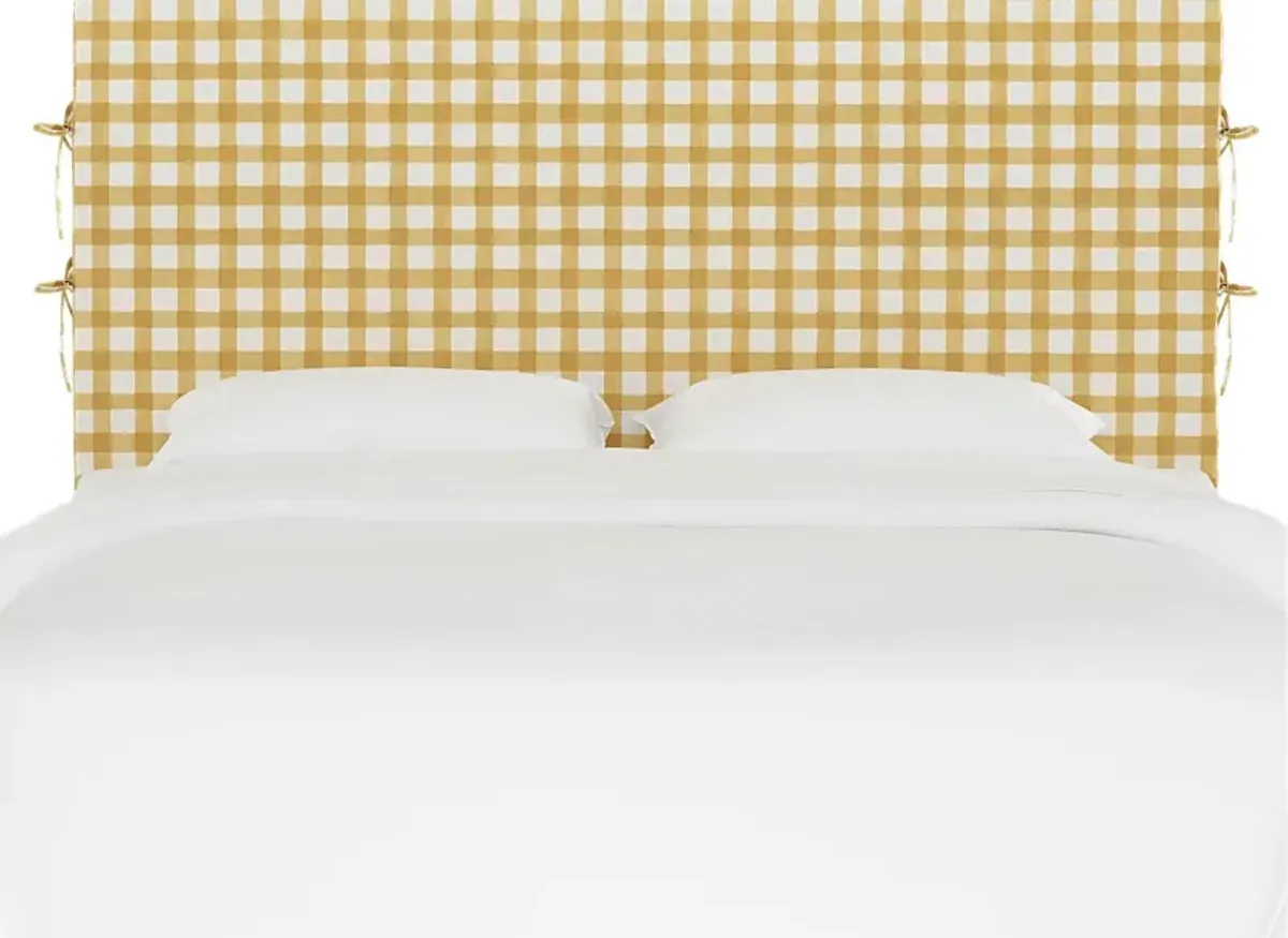 Kids Cottage Charm Yellow Twin Upholstered Headboard