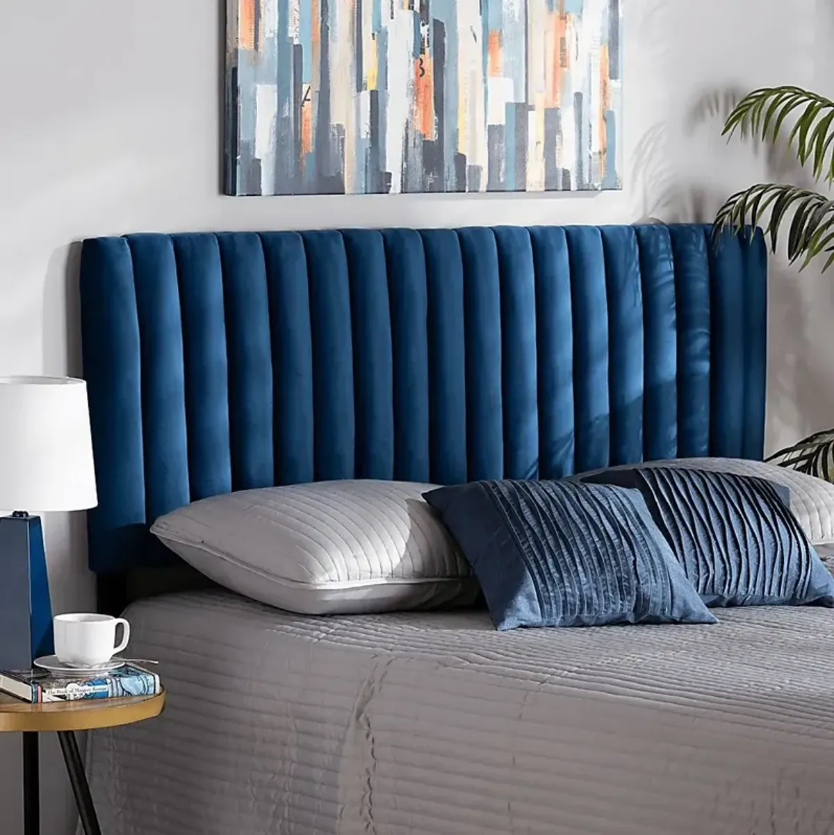 Mellany Navy Full Headboard