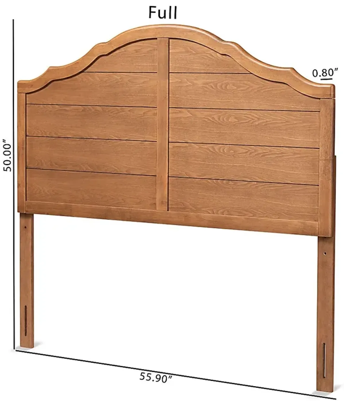 Woodbrush Brown Full Headboard