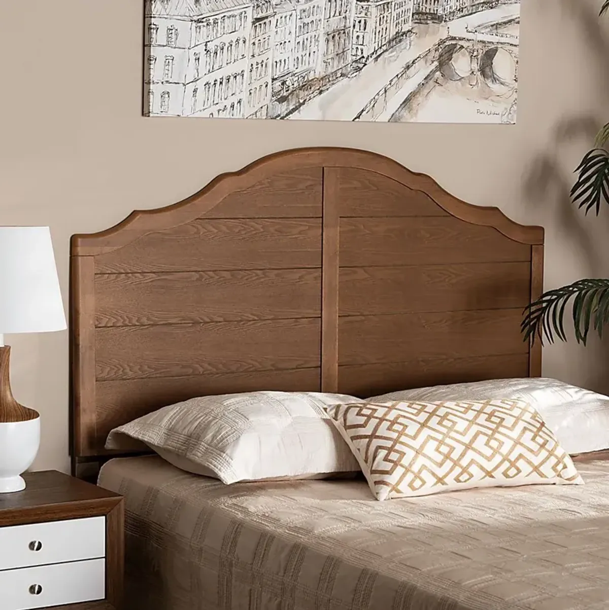 Woodbrush Brown Full Headboard