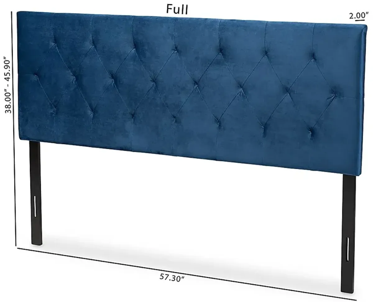 Arpino Navy Blue Full Upholstered Headboard