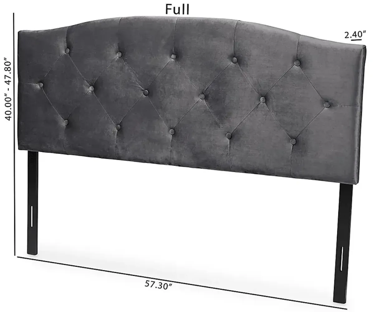 Broxbourne Gray Full Upholstered Headboard