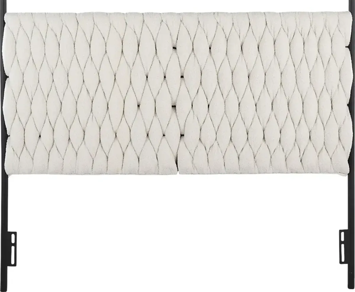 Tockington Cream Sherpa Queen Headboard