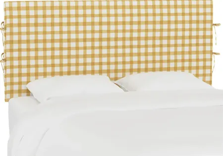Cottage Charm Yellow Queen Upholstered Headboard