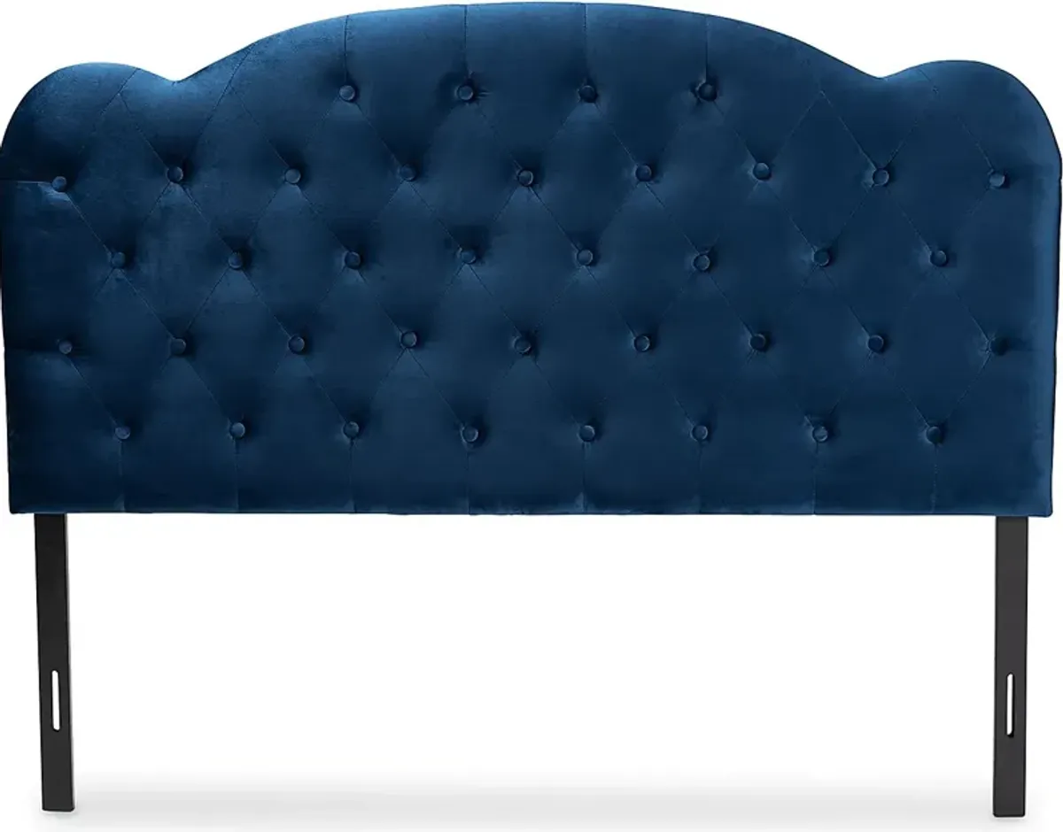 Aristocrate Navy Blue Queen Upholstered Headboard