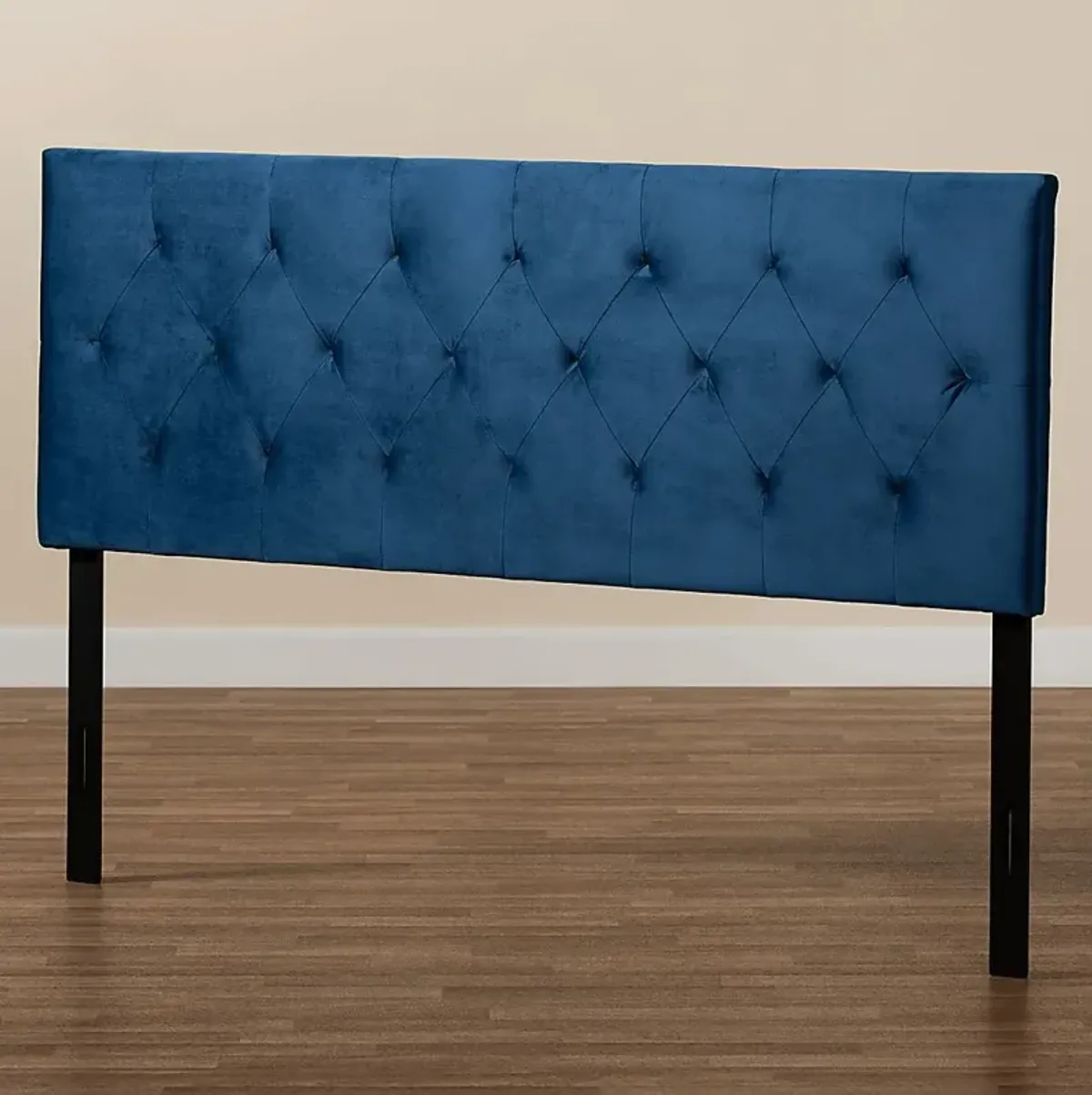 Arpino Navy Blue Queen Upholstered Headboard