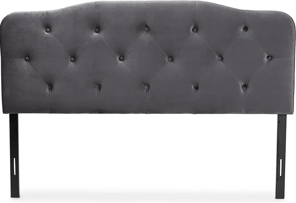 Besancon Gray Queen Upholstered Headboard