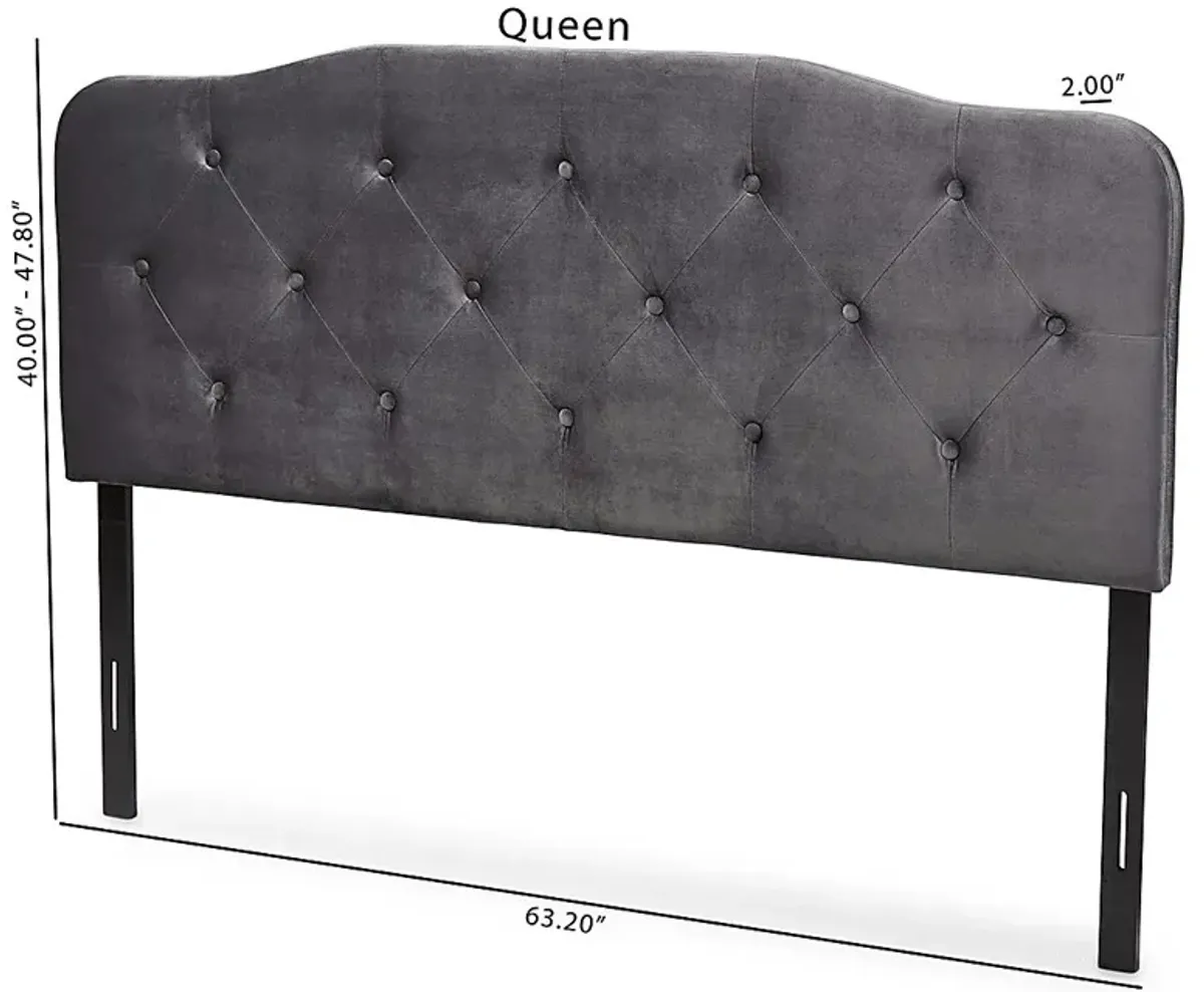 Besancon Gray Queen Upholstered Headboard