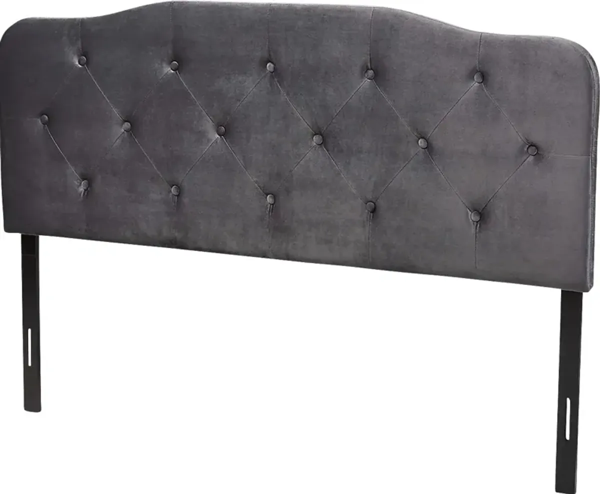 Besancon Gray Queen Upholstered Headboard