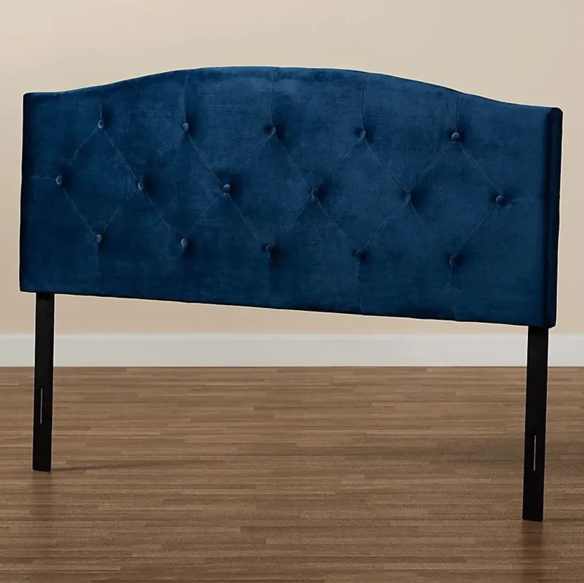 Broxbourne Navy Blue Queen Upholstered Headboard