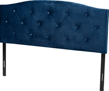 Broxbourne Navy Blue Queen Upholstered Headboard