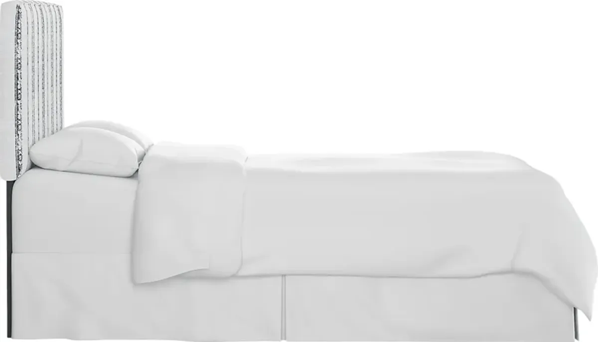 Classical Notes White-Gray Queen Upholstered Headboard