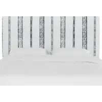 Classical Notes White-Gray Queen Upholstered Headboard