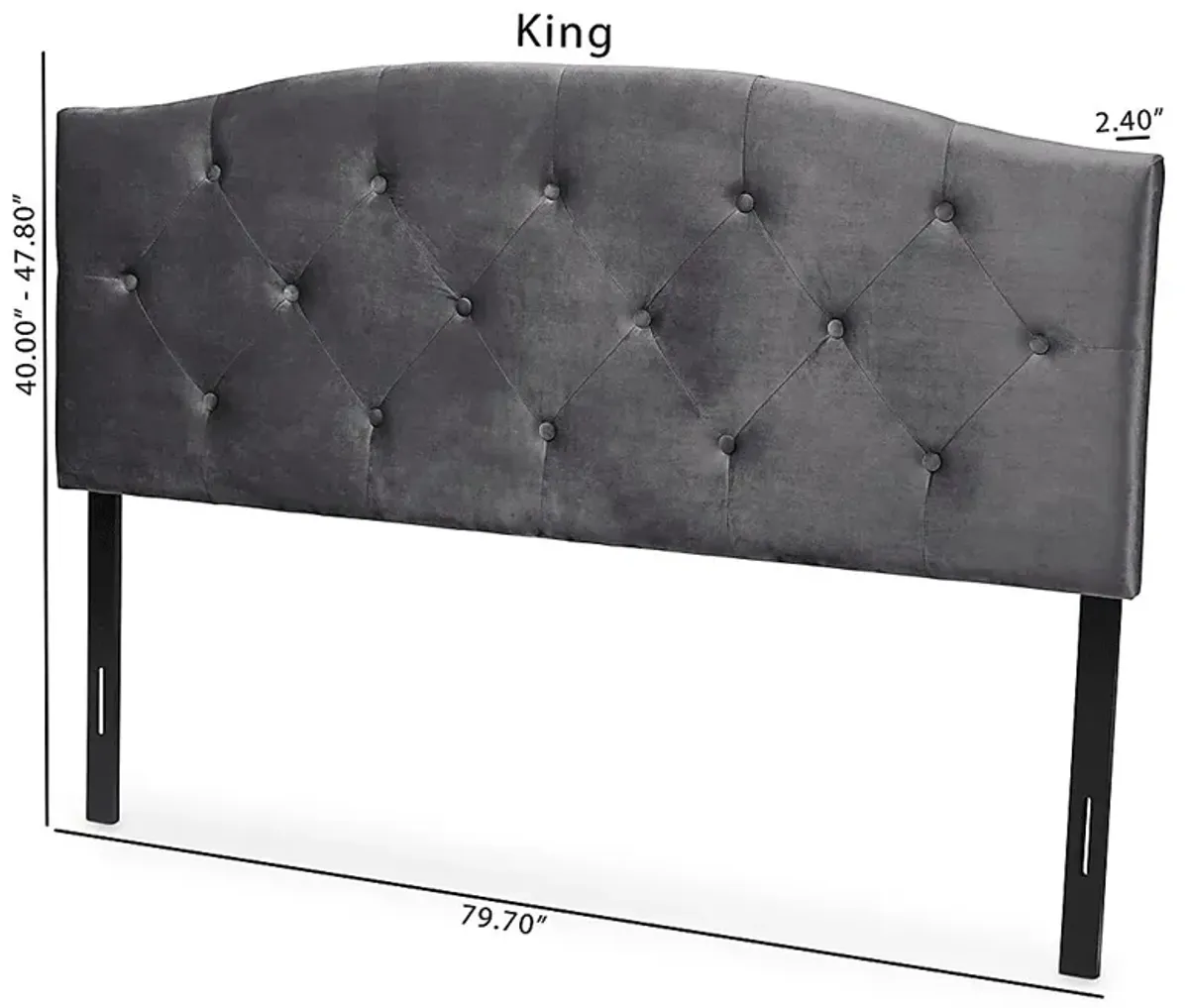 Broxbourne Gray King Upholstered Headboard