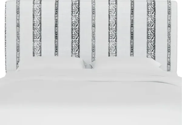 Classical Notes White-Gray King Upholstered Headboard