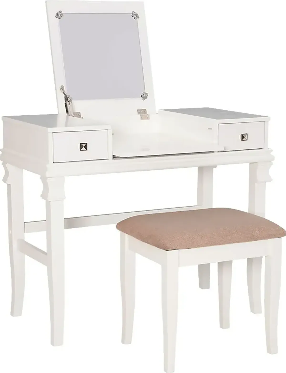 Alline White Vanity Set