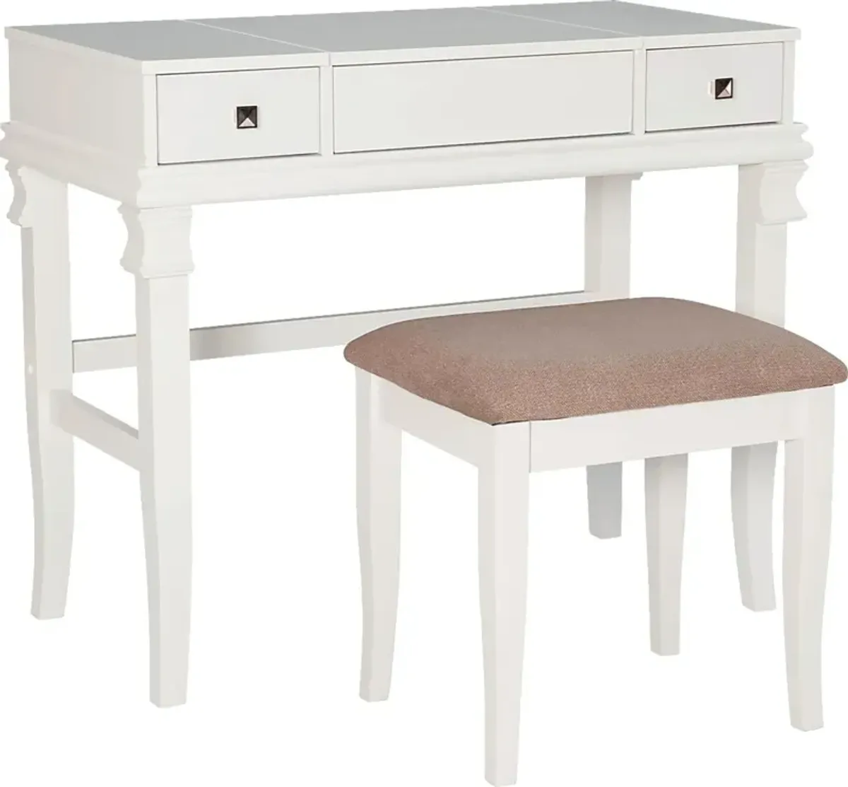 Alline White Vanity Set