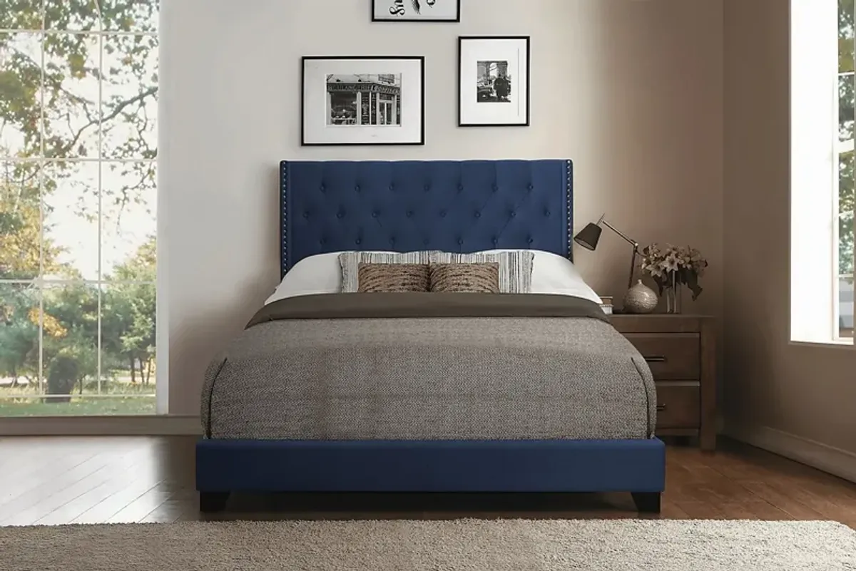 Galewood Blue Full Upholstered Bed