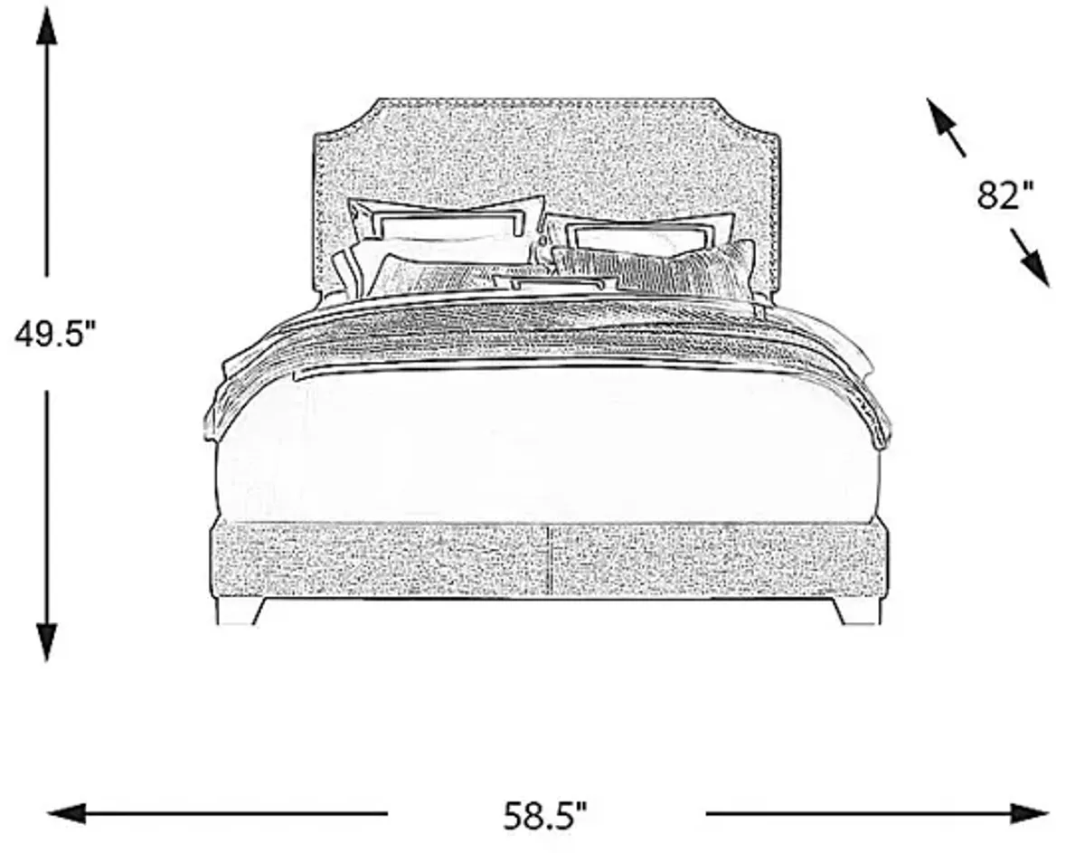 Carshalton Dark Gray Full Upholstered Bed