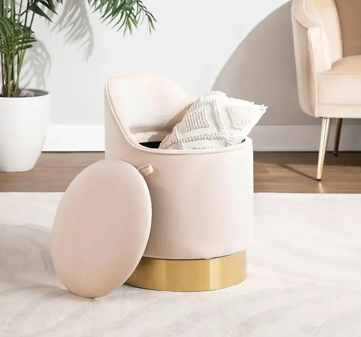 Kylman Cream Vanity Stool